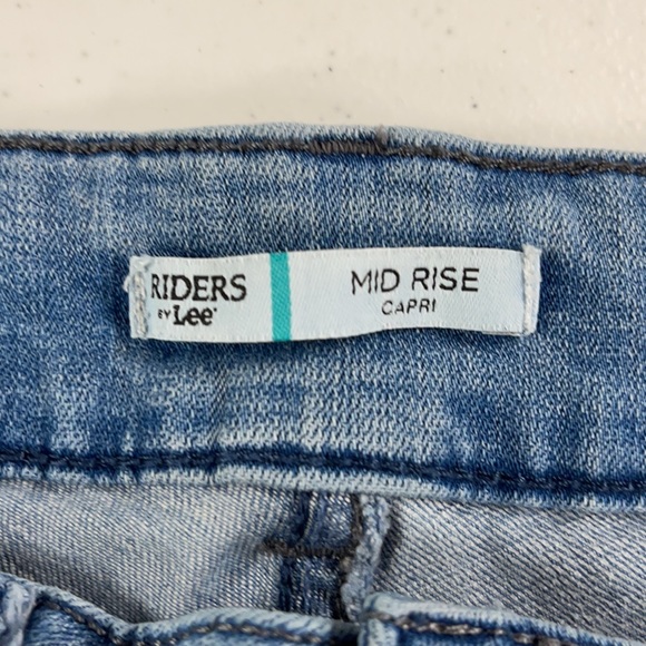 Lee Rider Mid Rise Denim Jean Capri Pants Size 8 - Picture 4 of 11